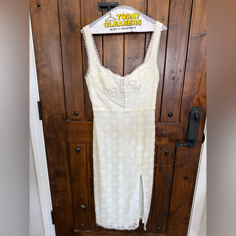 Astr White Lace Trim Top